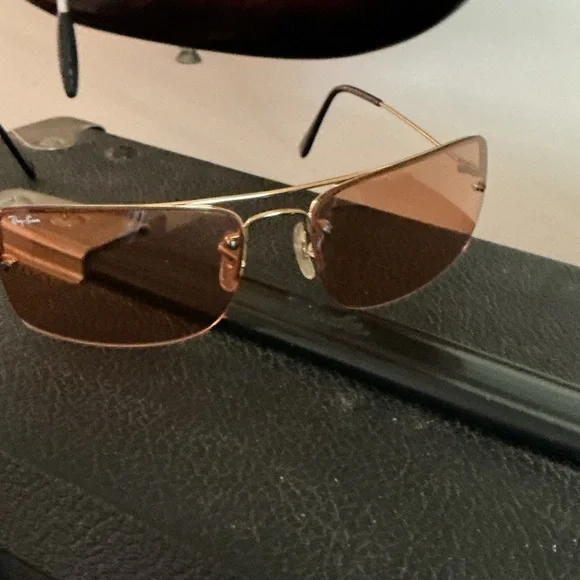 RAY-BAN Vintage Square RB3158 Unisex Orange Tinted Sunglasses - Picture 2 of 16